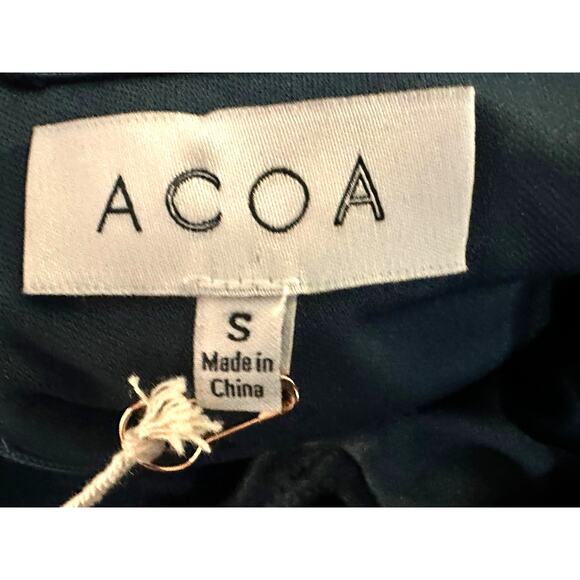 ACOA – Shimmer Ruched Velvet Bodysuit – Deep Teal – S - Picture 2 of 4